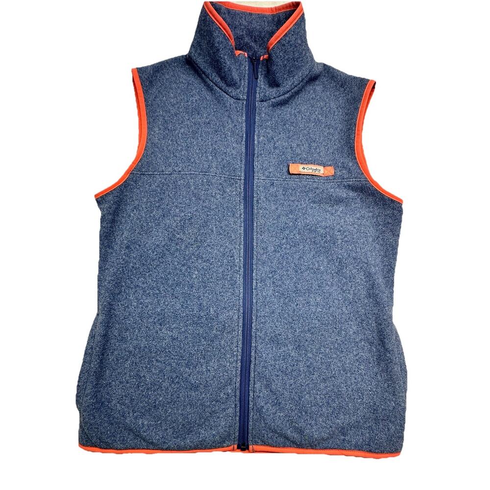Columbia PFG Harborside Fleece Vest Size Medium Zip Blue Salmon